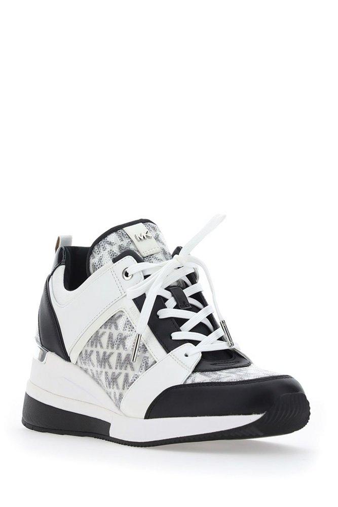 michael michael kors georgie embossed leather trainer