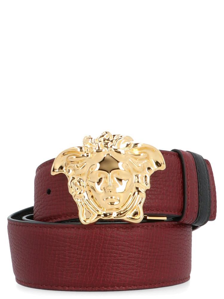 Versace Leather Medusa Buckle Belt in Red for Men - Lyst