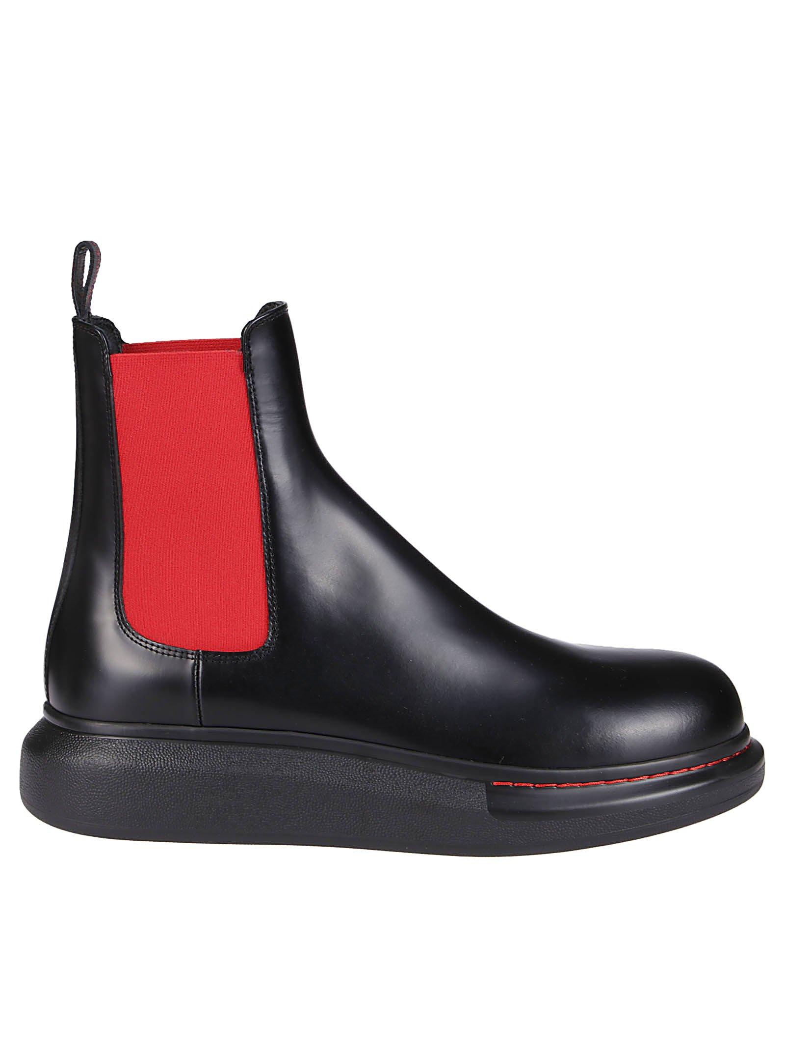 Alexander McQueen Leather Hybrid Chelsea Boots in Black for Men - Lyst