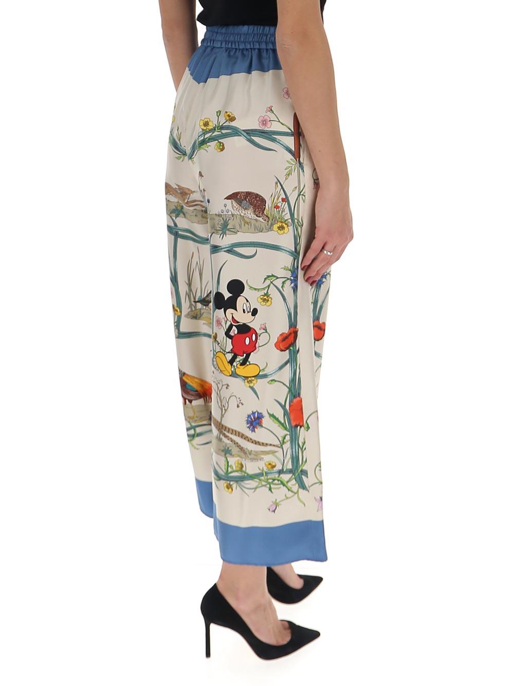 Gucci Disney Print Silk Pyjama Trousers Lyst