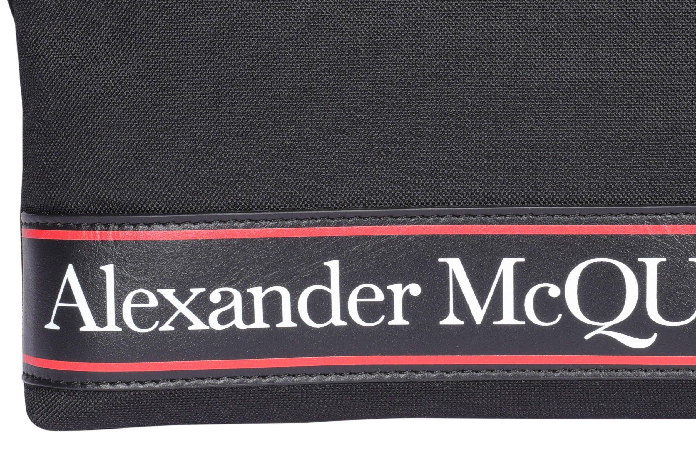 Alexander McQueen Leather Flat Lettering Logo Printed Clutch in 