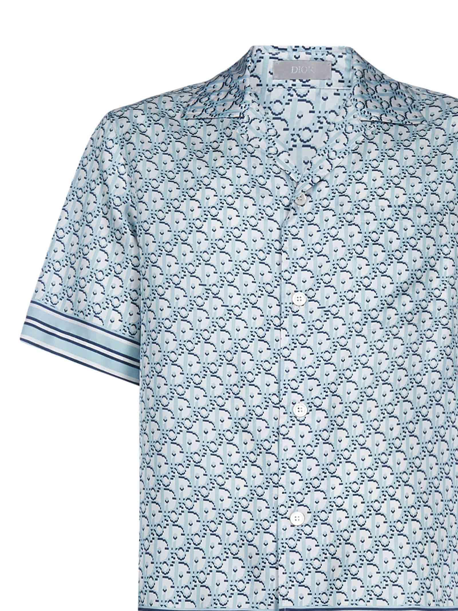 Dior Dior Oblique Pixel Hawaiian Shirt in Blue for Men