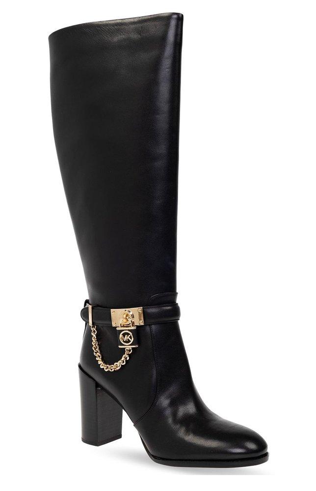 Michael kors black high heel boots 2025