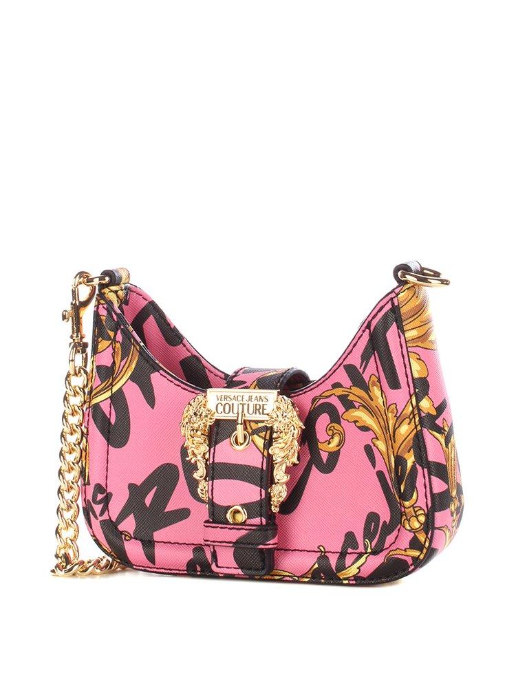 Versace Jeans Couture Logo Brush Couture Printed Shoulder Bag in Pink | Lyst