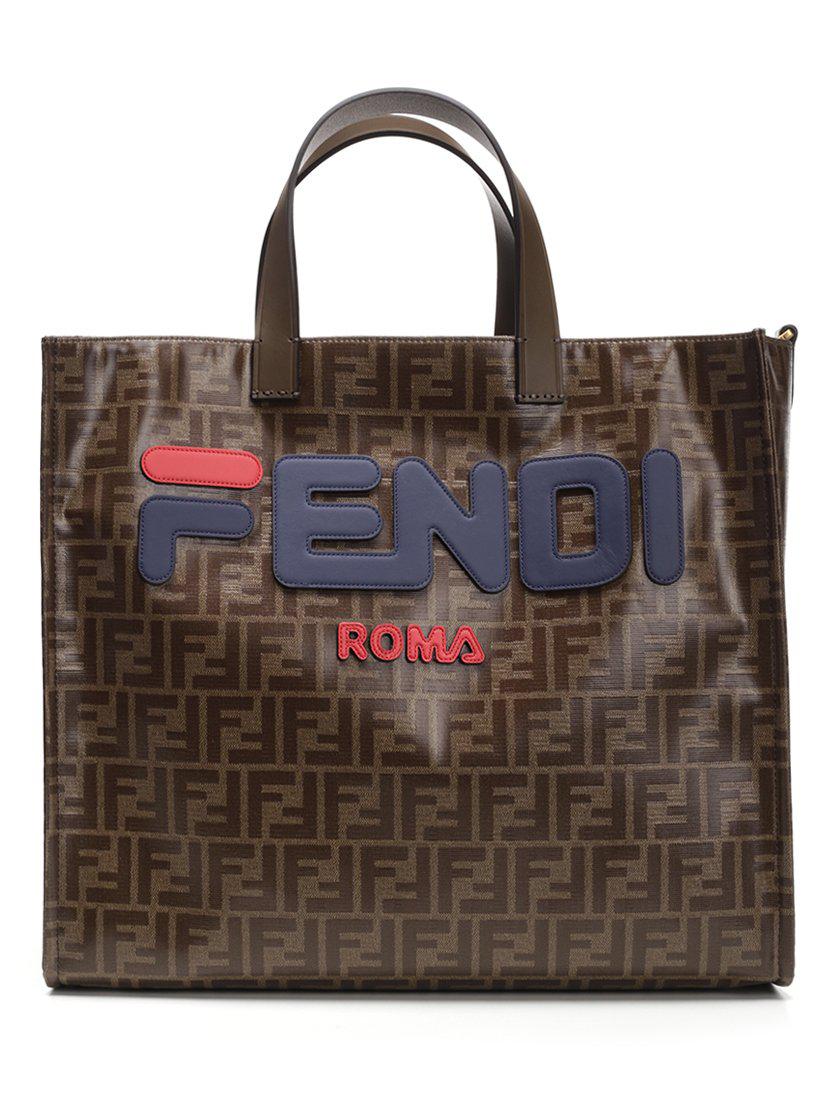 Fendi Synthetic X Fila Mania Runaway Logo Shopper Tote | Lyst