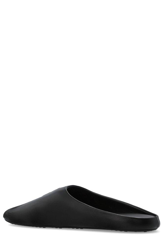 サンダル Balenciaga Black Leather Chateau Slippers Balenciaga Leather sandals for Men | Online Sale up to 50