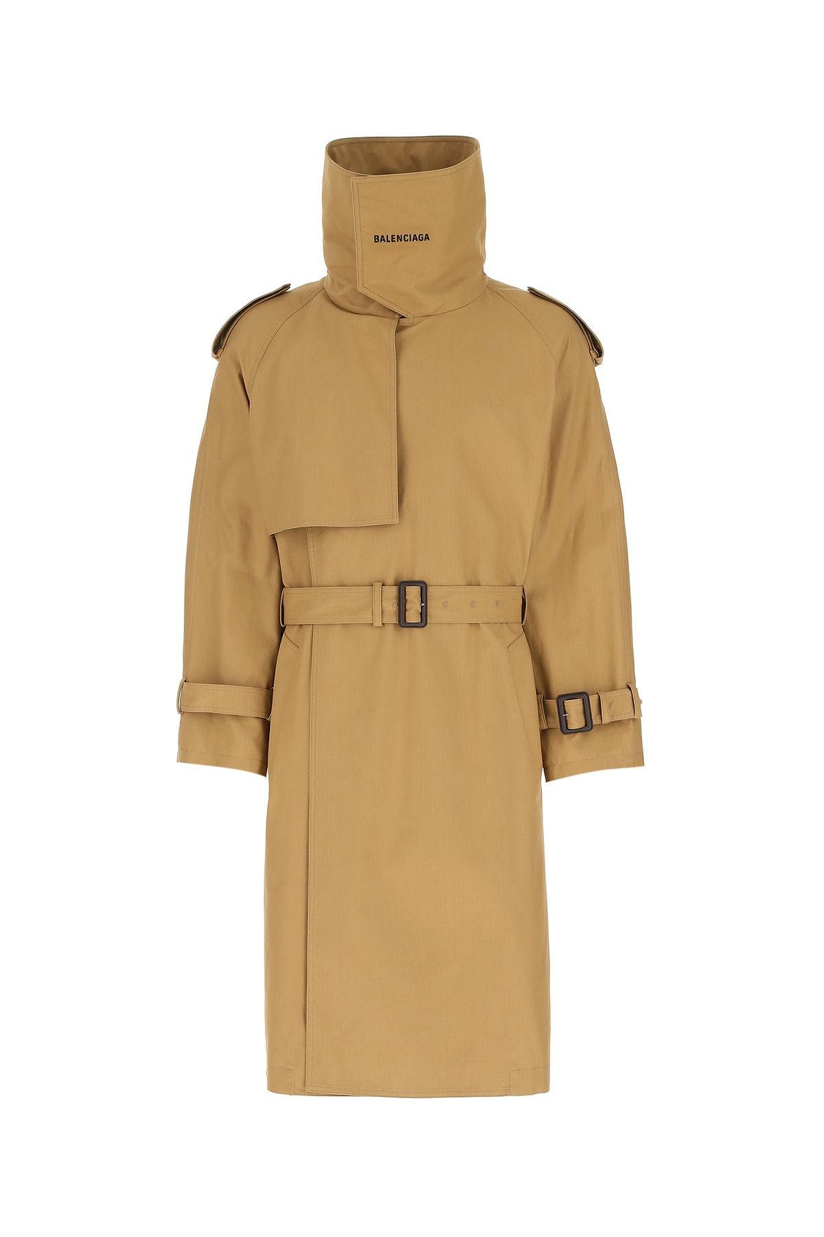 Balenciaga Cotton Oversized Belted Trench Coat in Beige (Natural) for Men -  Lyst