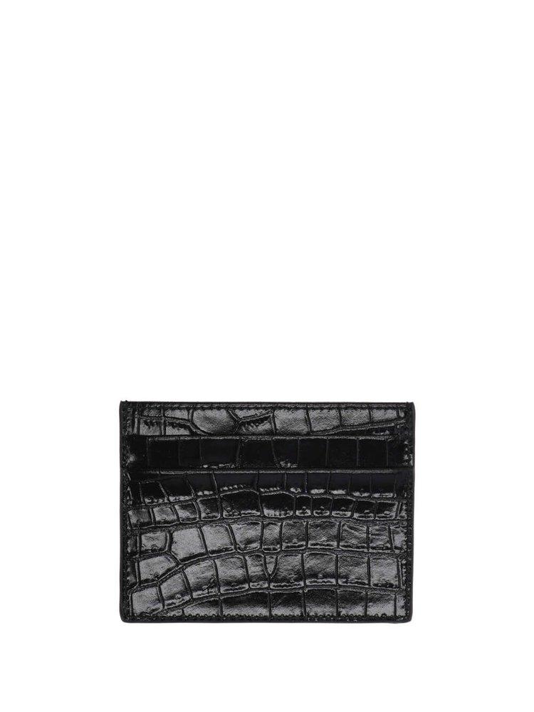 Palm Angels Logo-Print Leather Card Holder Black