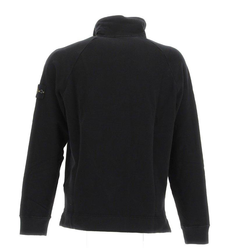 Stone island black zip hot sale hoodie