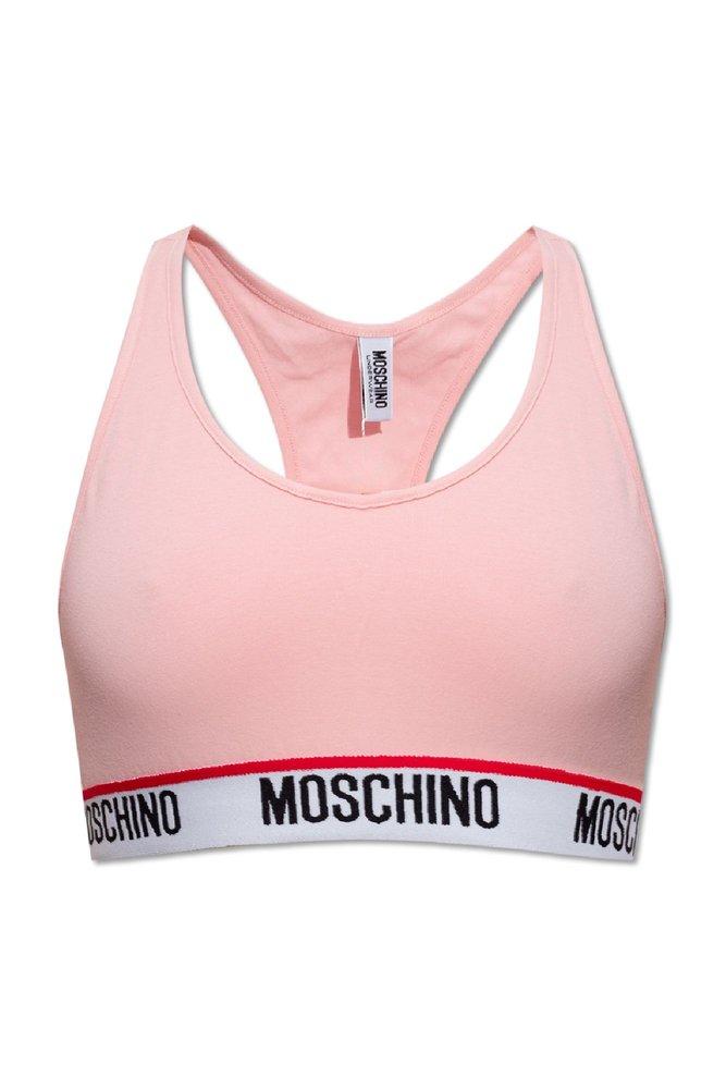 Moschino Logo Underband Sports Bra in Pink