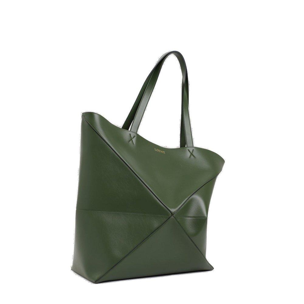 Loewe - Men - logo-debossed Full-Grain Leather Tote Bag Green