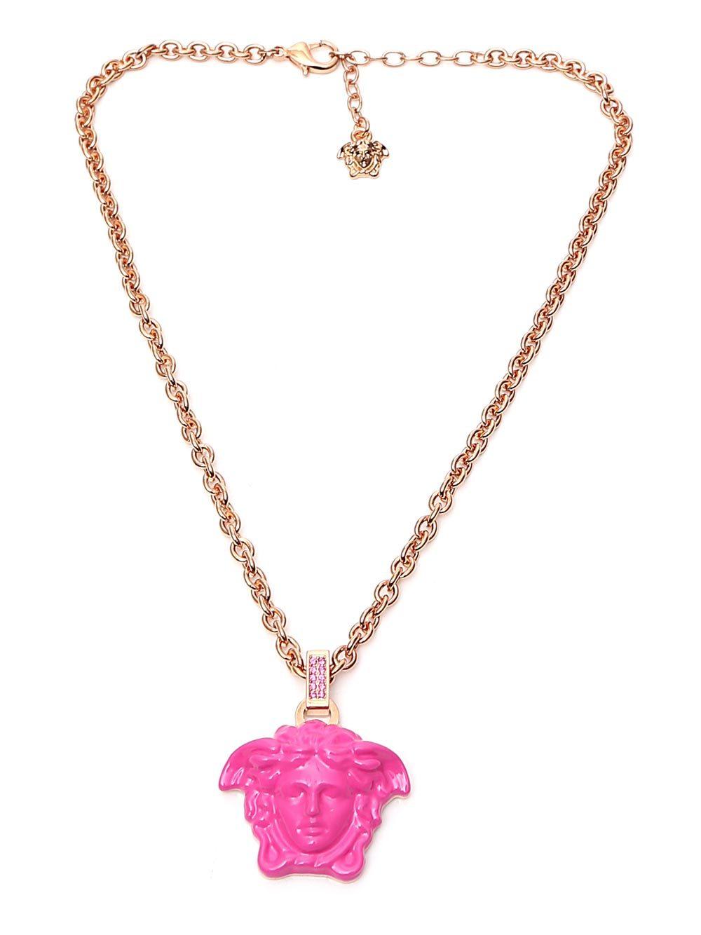 Versace Medusa Pendant Necklace in Pink | Lyst