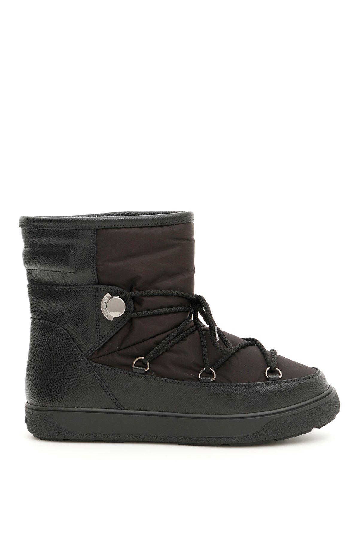 Moncler Stephanie Shell And Leather Boots in Black - Lyst