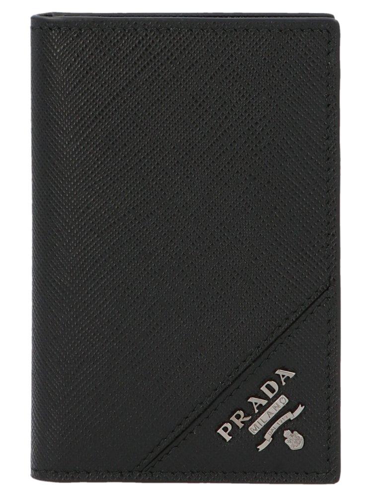 Prada Black horizontal wallet with logo