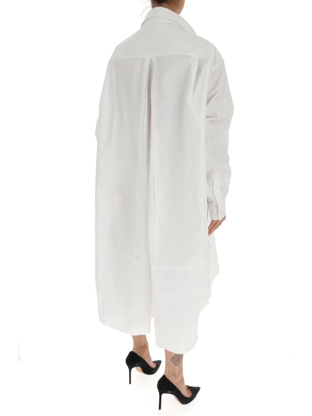 Balenciaga Oversized Shirt Dress in White | Lyst