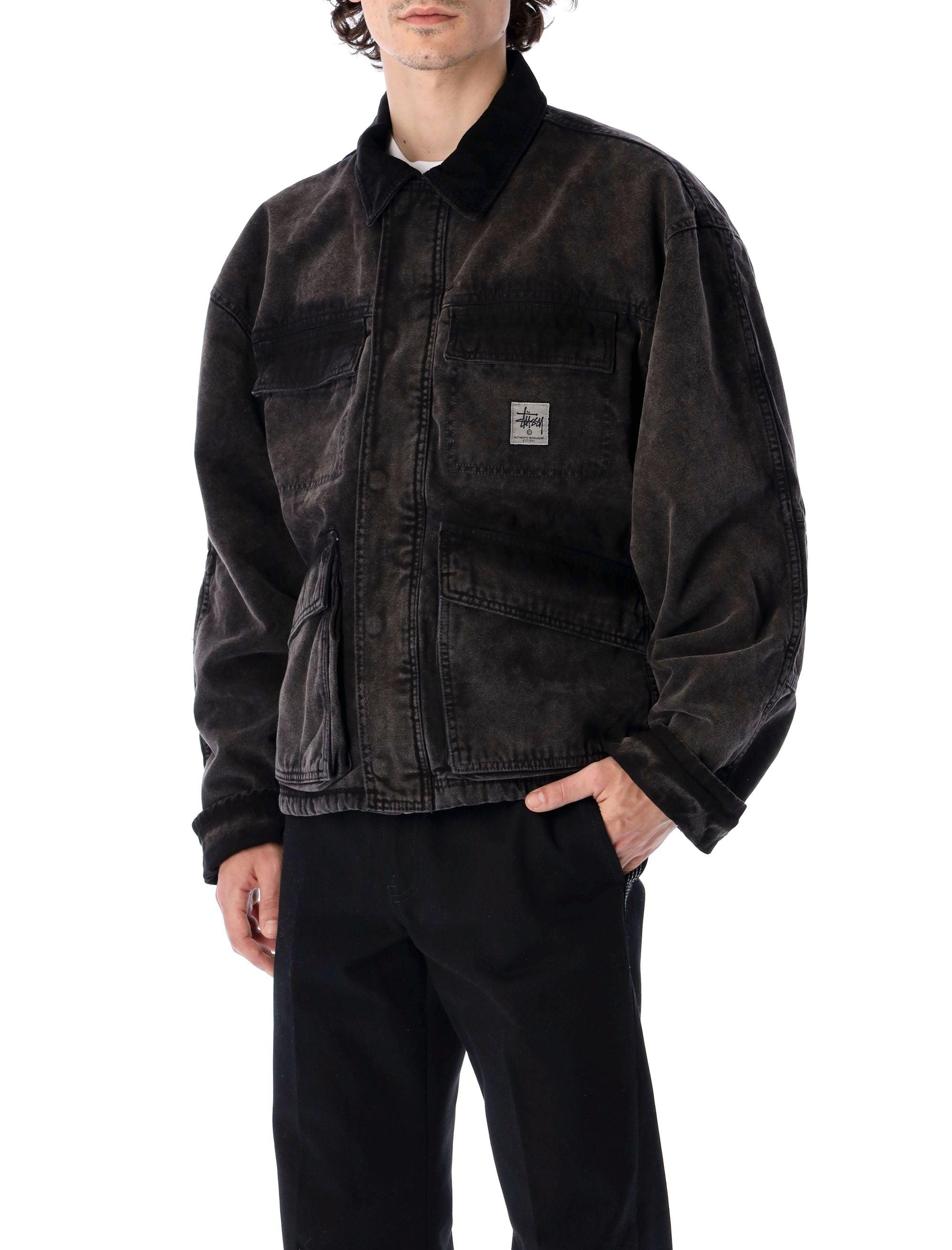 Stussy Washed Canvas Shop Jacket in Black for Men   Lyst