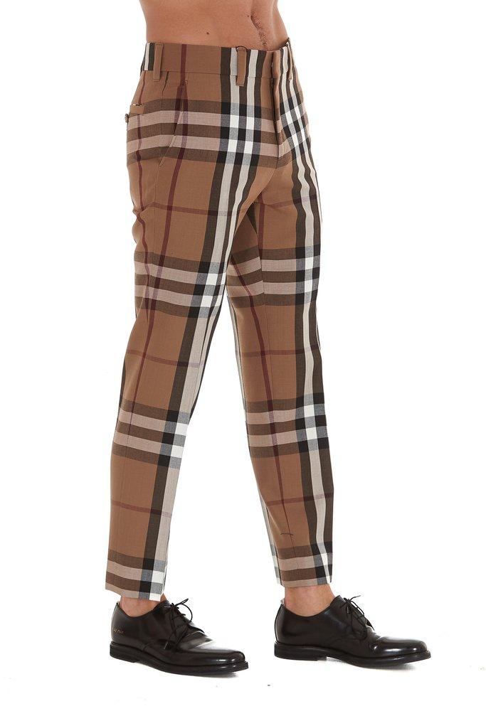 olie calcium produceren Burberry House Check Tailored Trousers for Men | Lyst