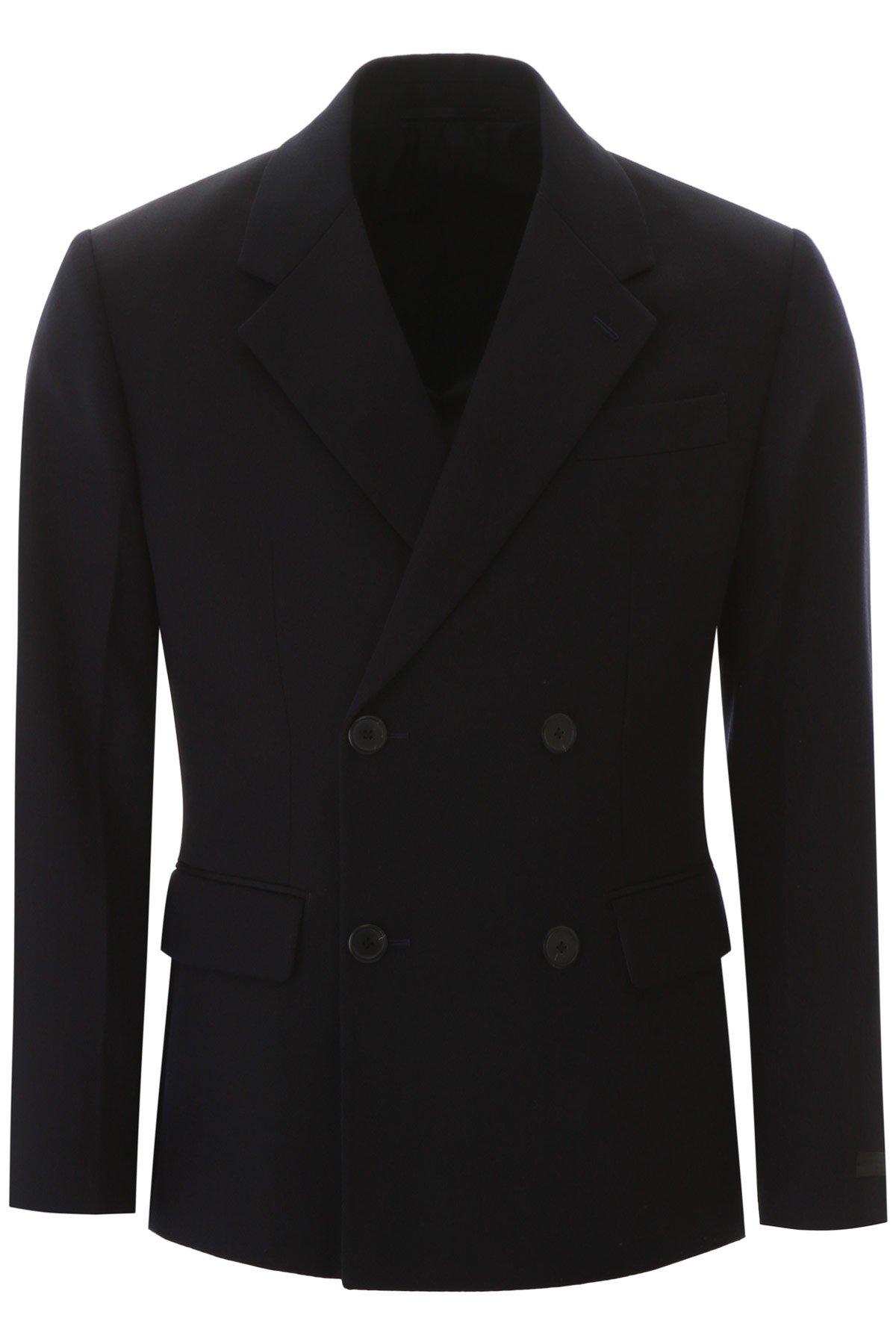 Prada Double-breasted Wool Blazer in Navy (Blue) for Men - Save 13% - Lyst