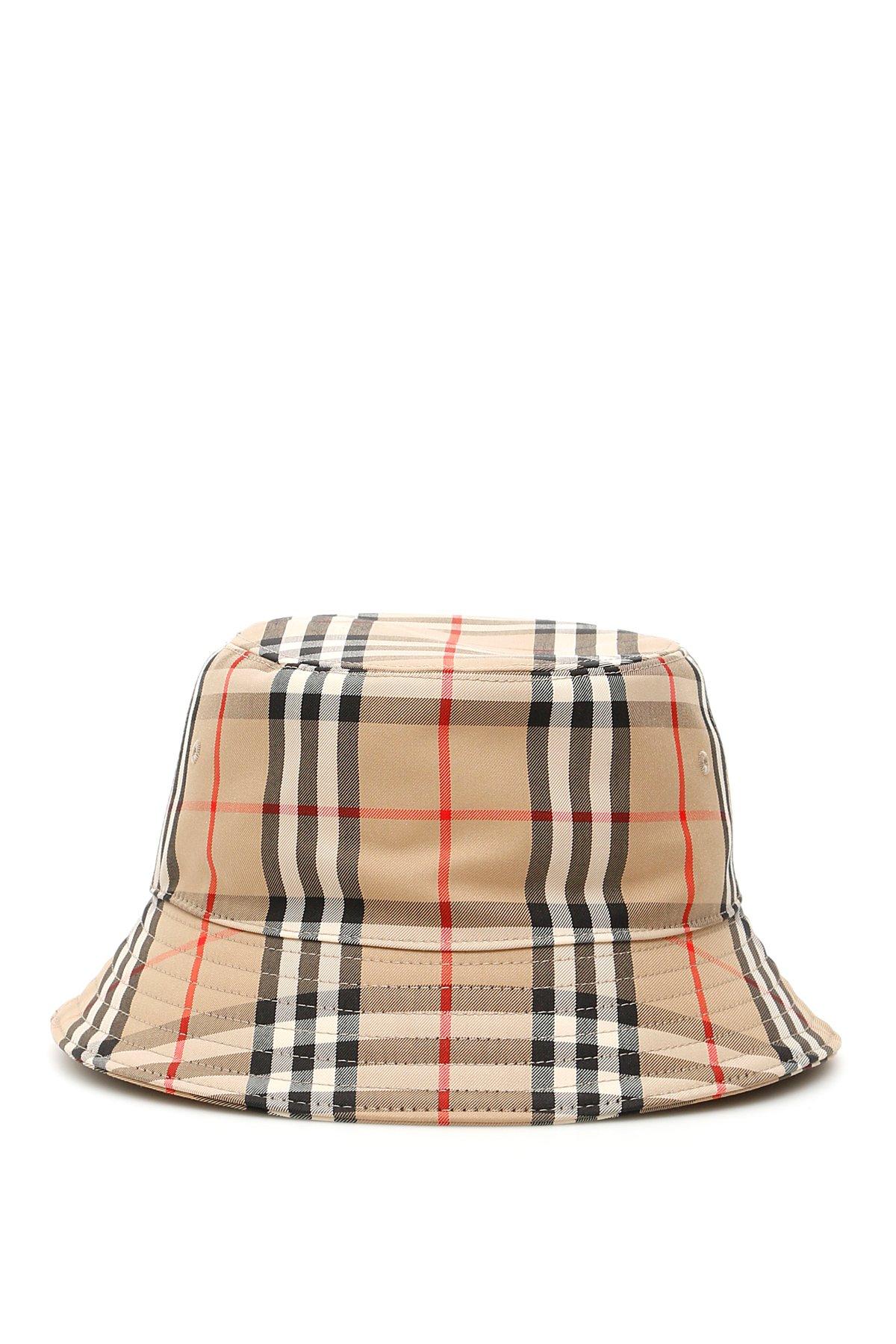 Burberry Check Cotton Blend Canvas Bucket Hat in Beige (Natural) for ...