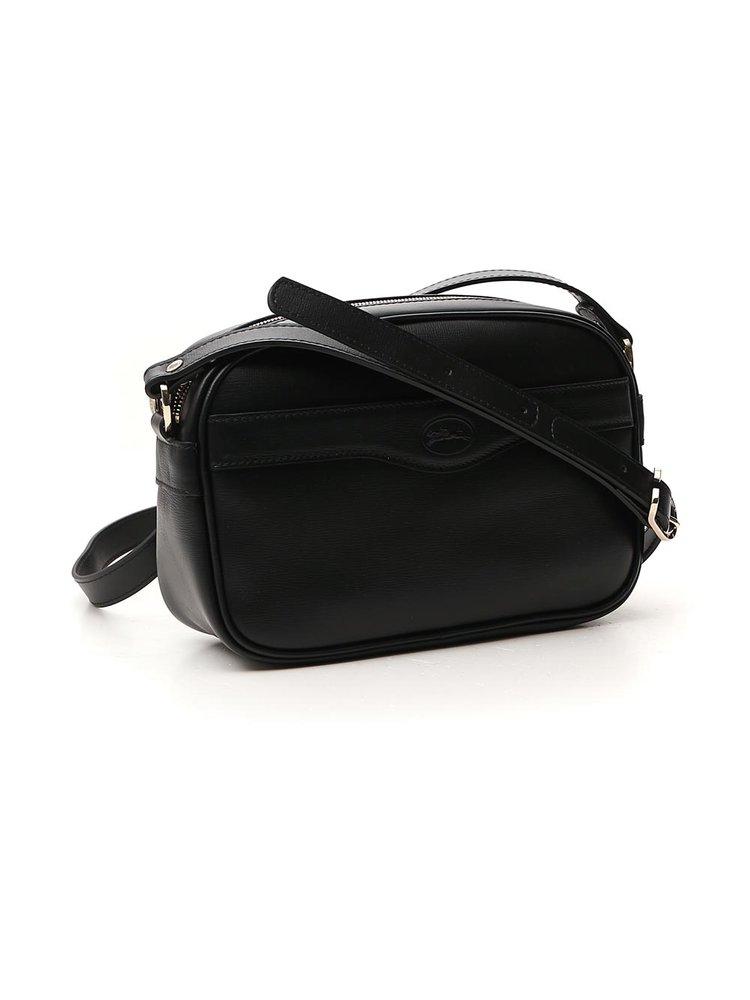 Longchamp Black Leather Mini Crossbody Bag at 1stDibs