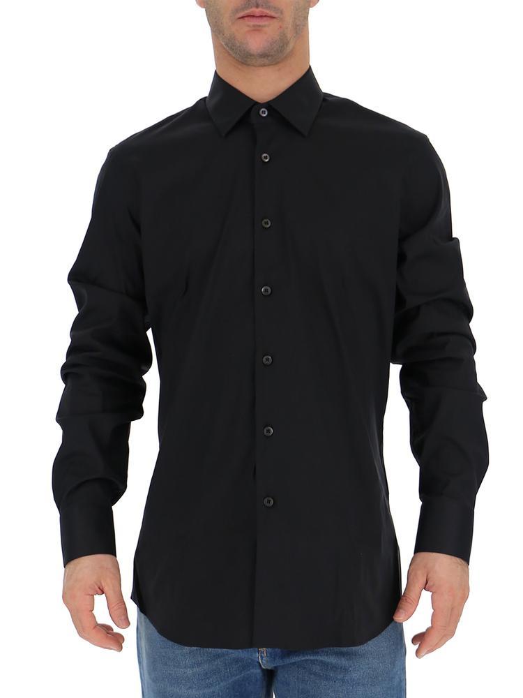Prada Cotton Classic Tailored Shirt in Black for Men - Lyst