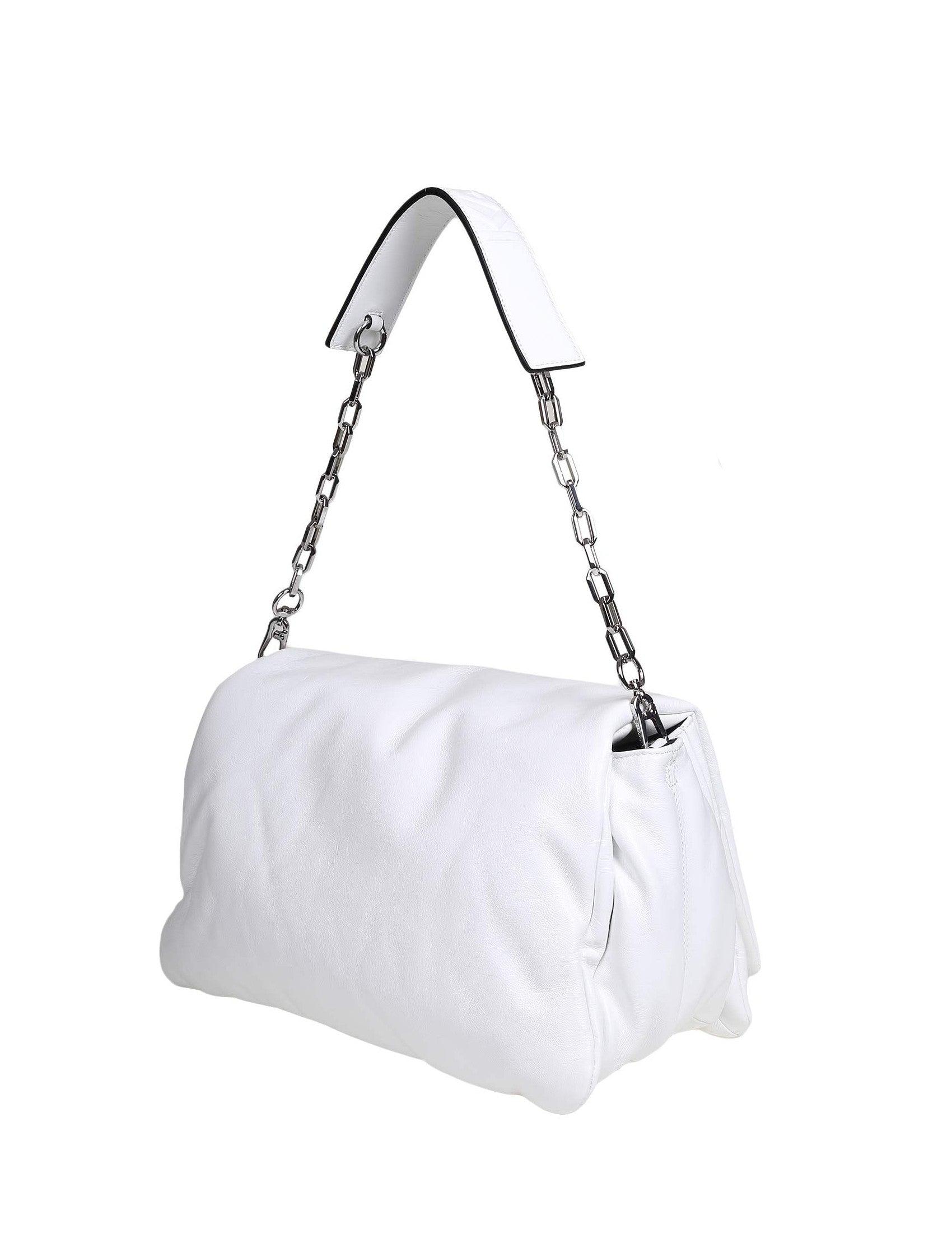 Karl Lagerfeld K / Signature Shoulder Bag In Soft Leather in White | Lyst