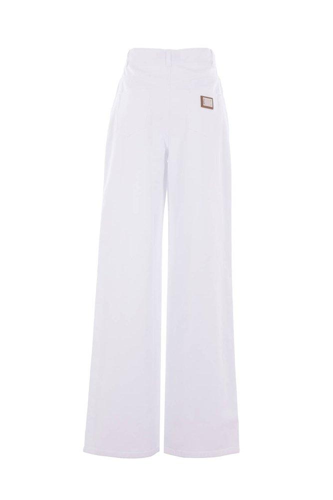 パンツ DOLCE  GABBANA Women Straight Pants FTCS0DG8IB7S9001 White Shantung pants in White for Women | Dolce&Gabbana® US