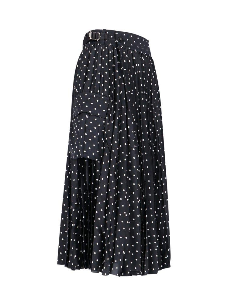 Long black polka outlet dot skirt