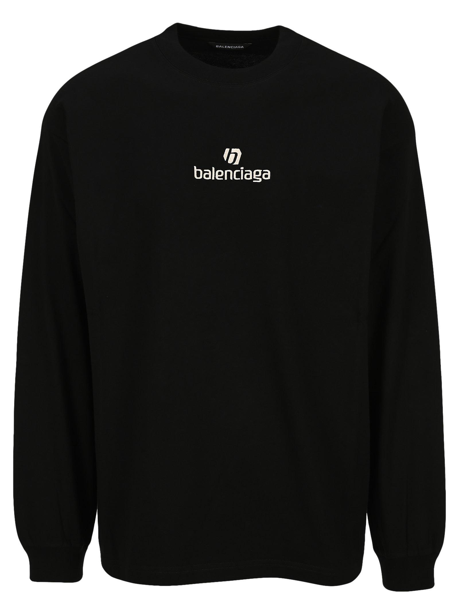 Balenciaga Sponsor Print Long-sleeve T-shirt in Black for Men | Lyst