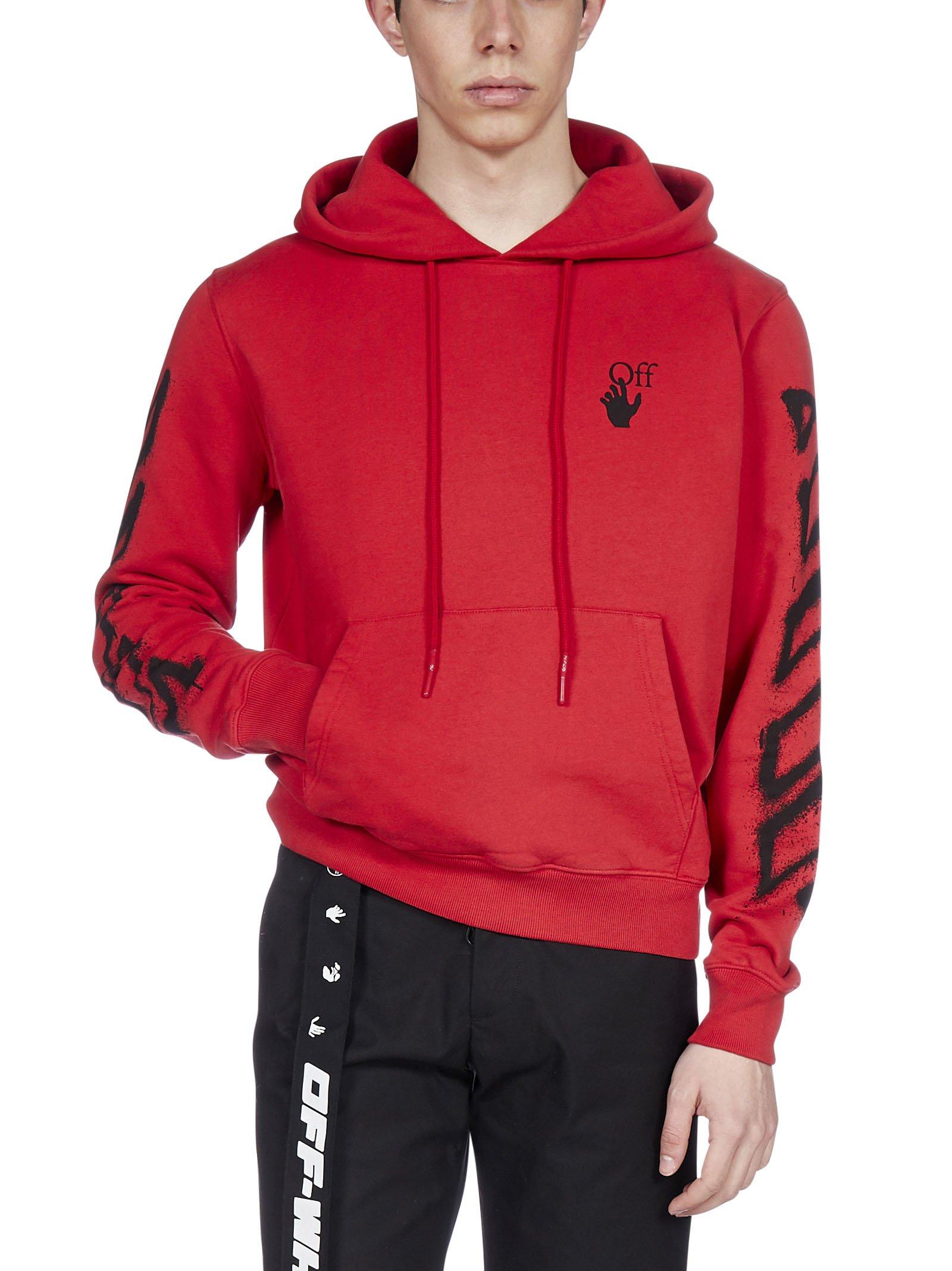 緊急セール【Off-White】Spray arrow hoodie★送料関税込 Off-White spray-arrow Hoodie | Black | FARFETCH