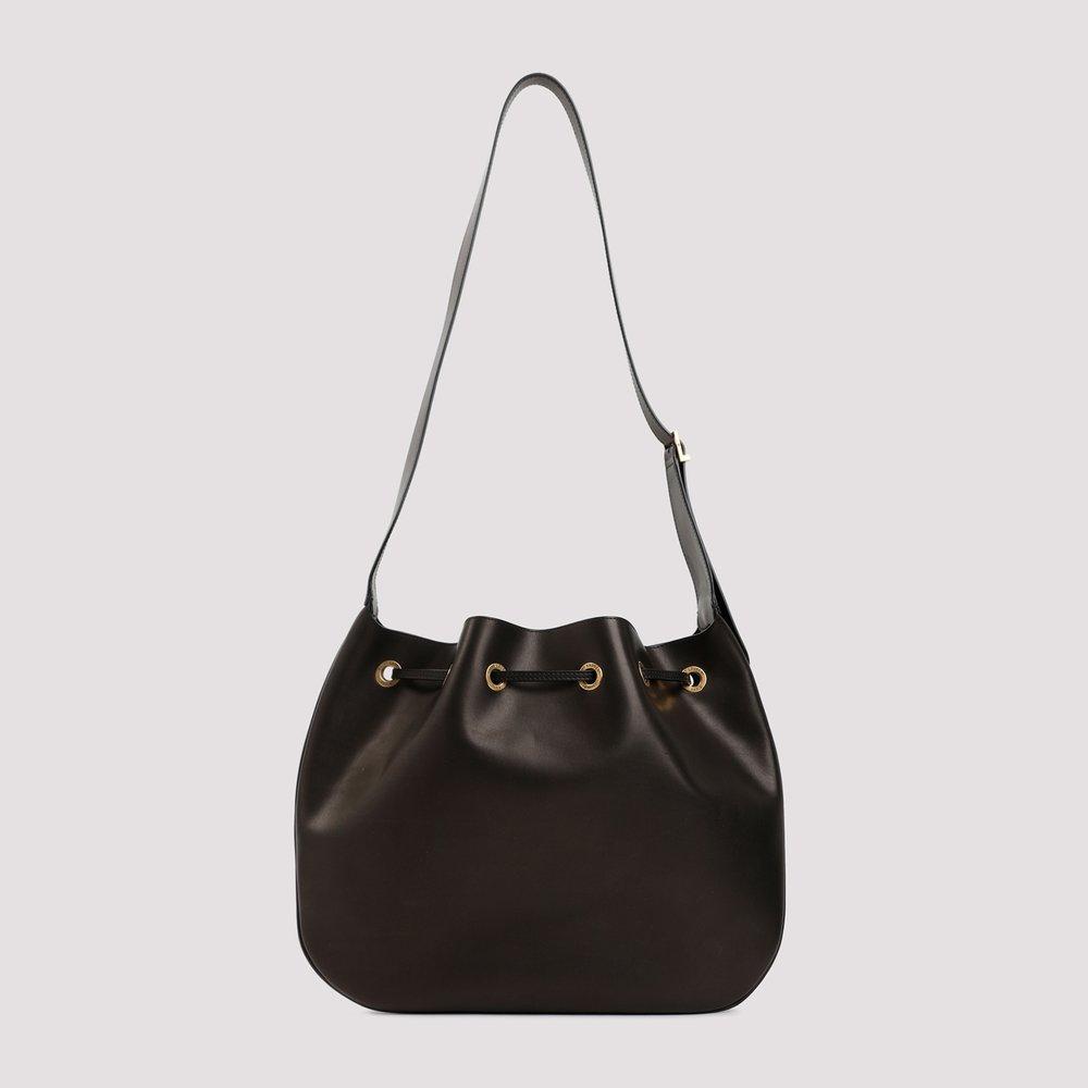 Saint Laurent Paris Vii Large Flat Hobo Bag In Smooth Leather in Black Womens Bags Hobo bags and purses 