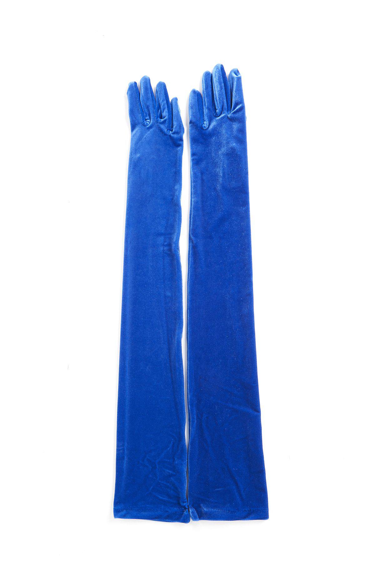 Balenciaga Long Velvet Gloves in Blue | Lyst