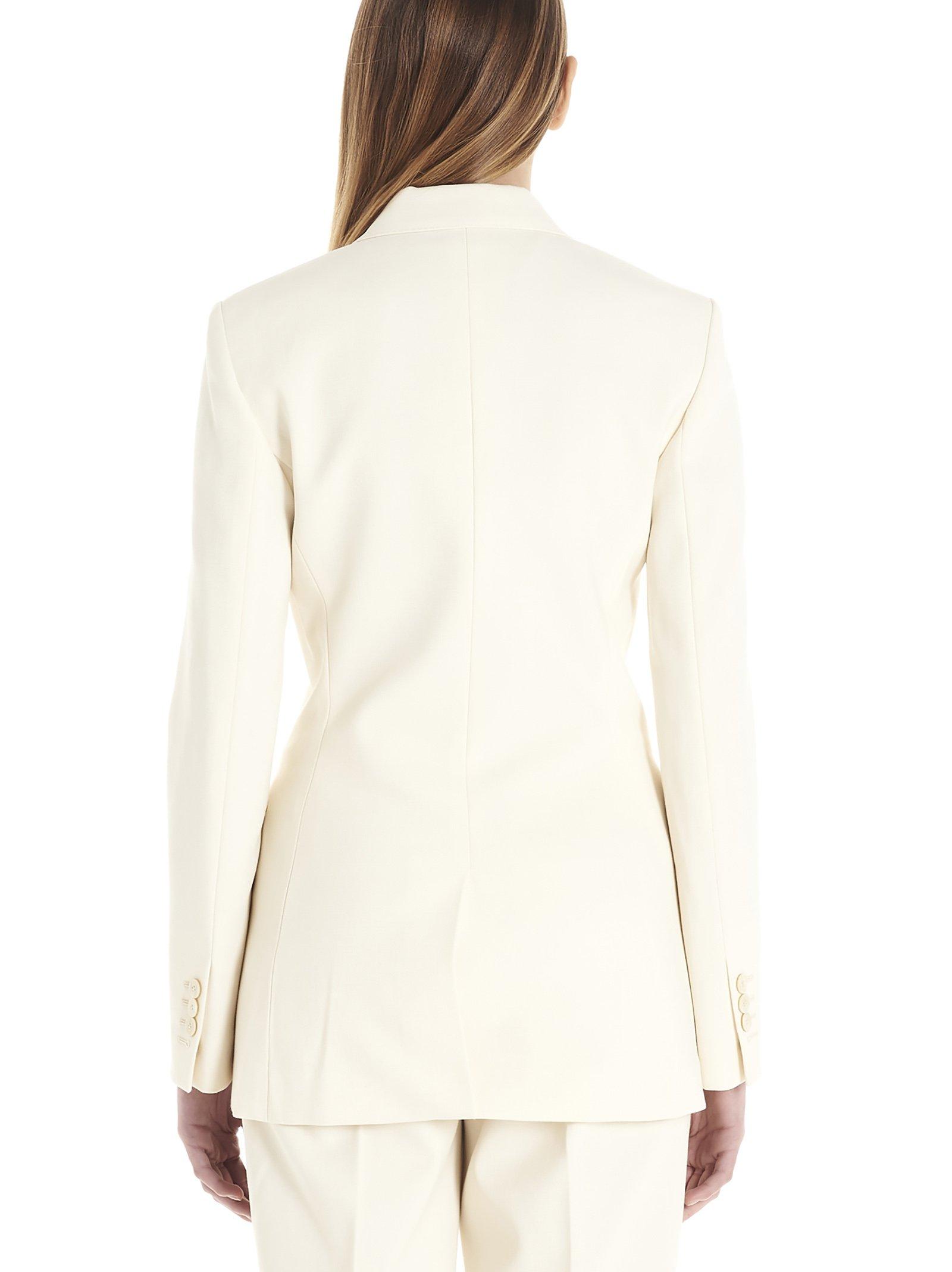 Theory Synthetic Doublebreasted Tuxedo Blazer in White Lyst