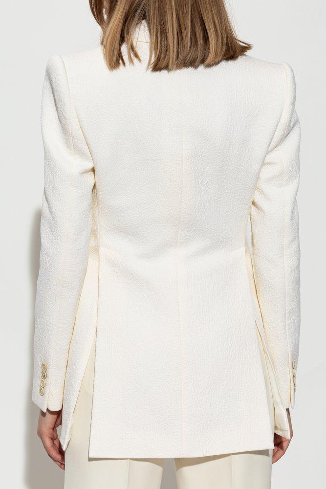 Chloé Double-Breasted Blazer in White | Lyst