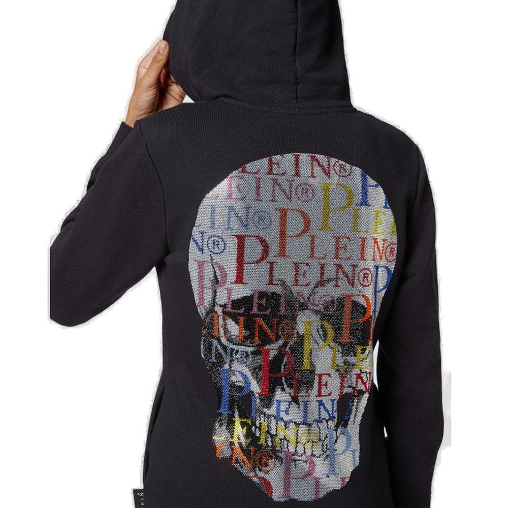 Philipp Plein Skull Printed Zip-up Hoodie in Black | Lyst