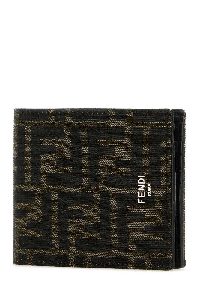Fendi Ff Jacquard Bifold Wallet in Green for Men Lyst