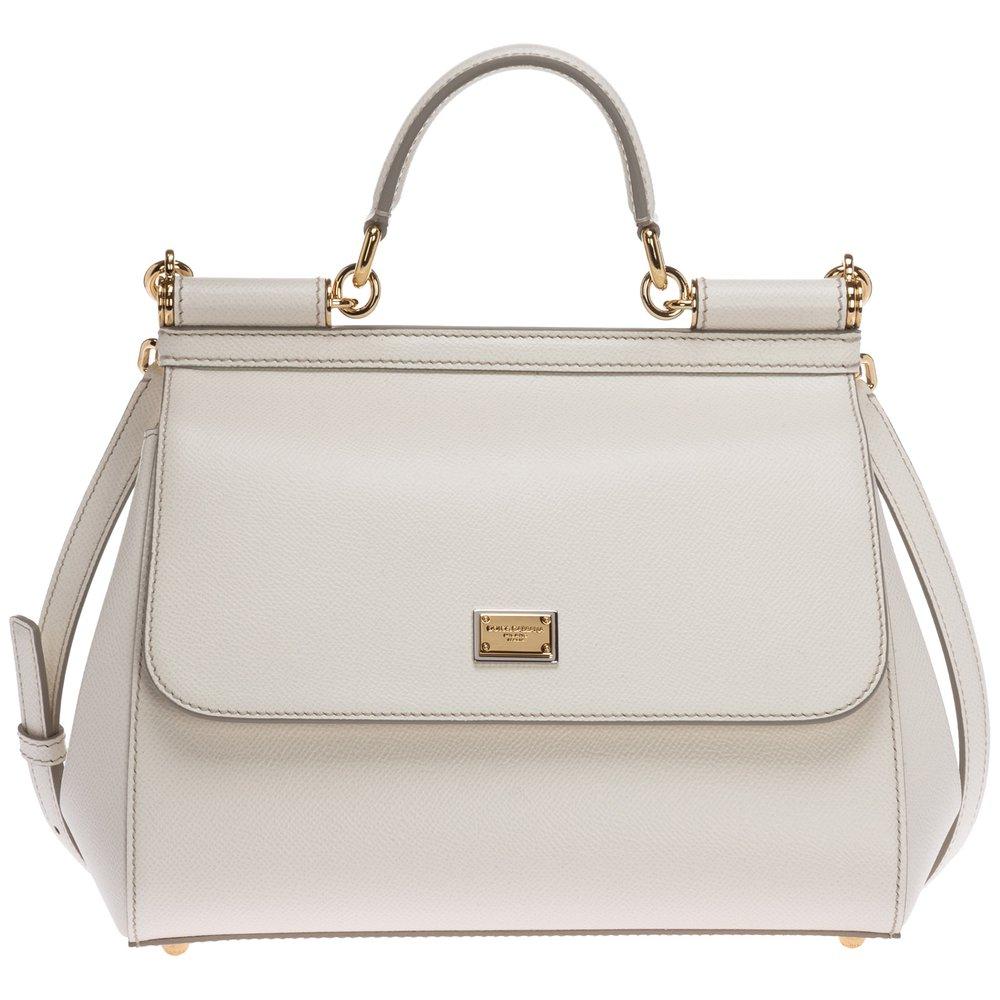 Dolce & Gabbana Sicily Medium Shoulder Bag in White | Lyst