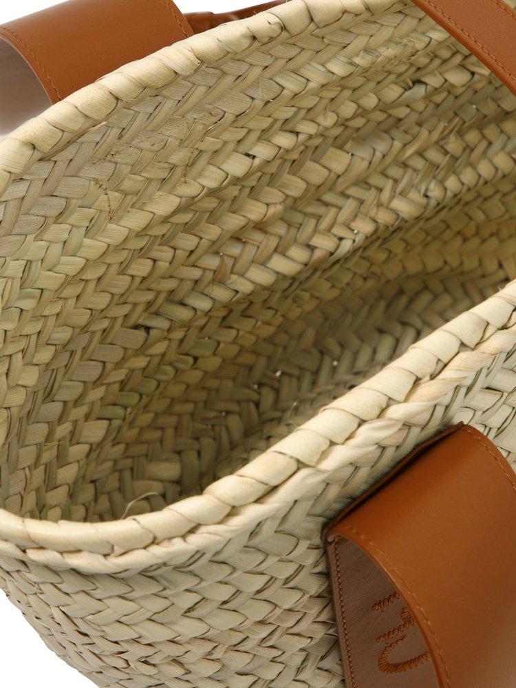 【送料無料/関税込】*Chloe* Sense Small Basket Chloé Sense Small Raffia & Leather Basket Tote