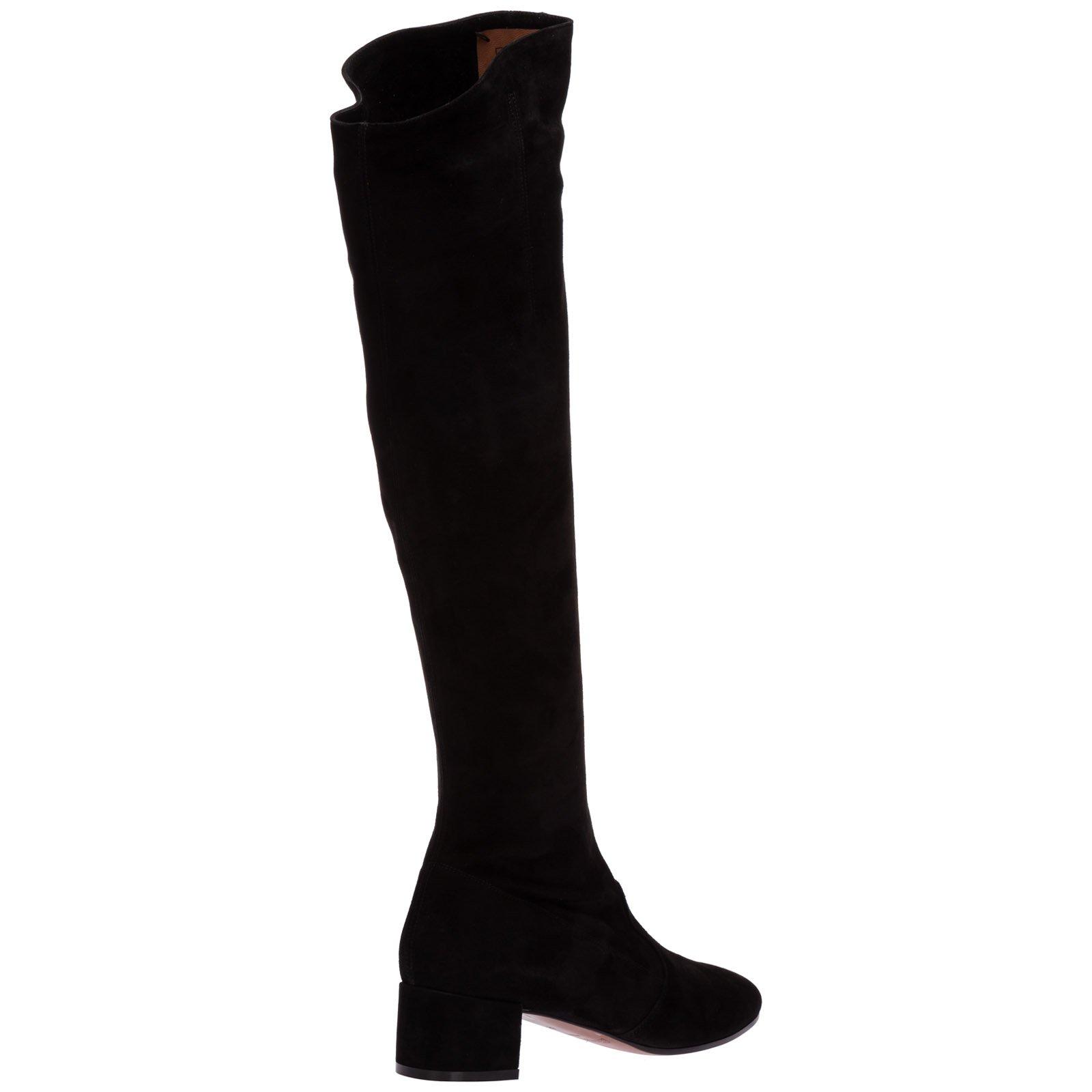 block heel over the knee boots