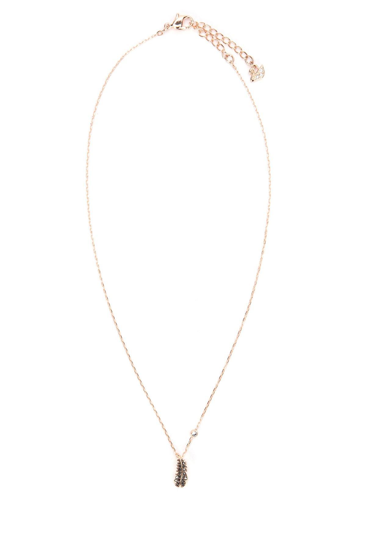 Buy Swarovski Nice Y pendant, Feather, White, Rose gold-tone plated