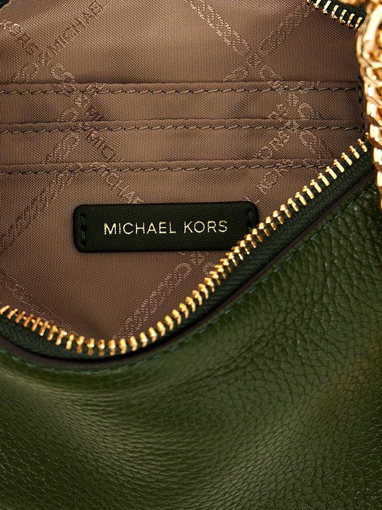 Michael Kors Logo-Plaque Zip-Up Leather Purse