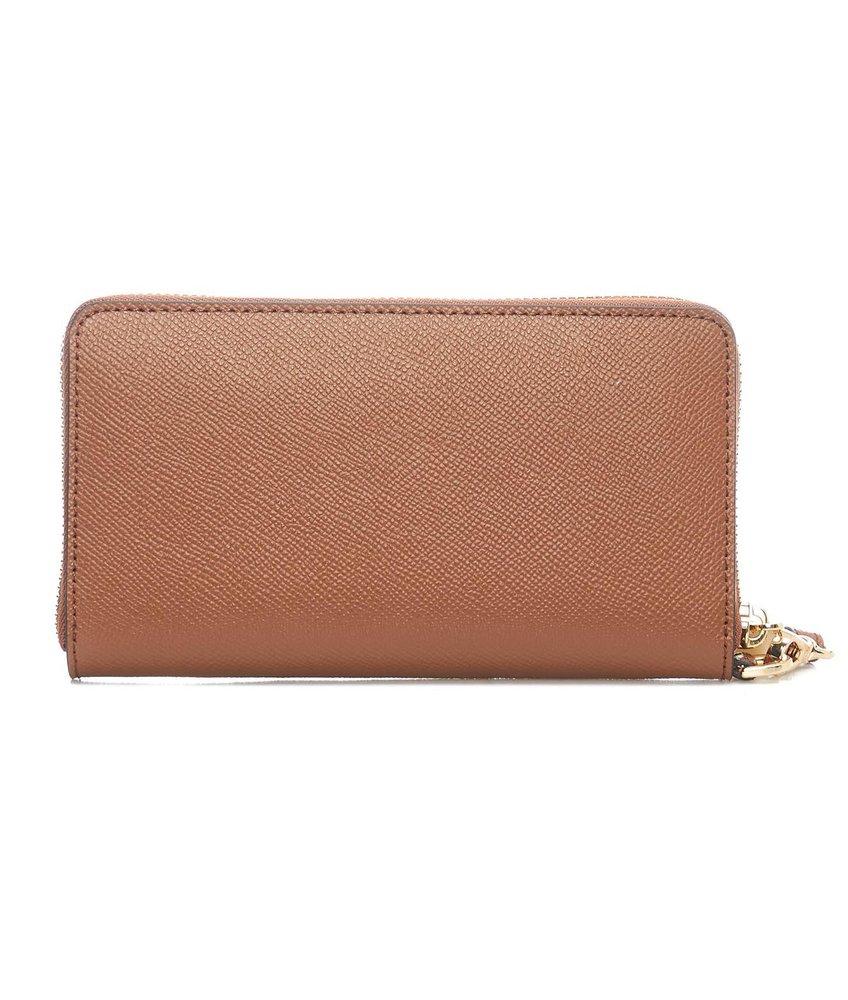 sale online discount MICHAEL Michael Kors Women s Brown Logo Plaque Zipped Large Smartphone Wallet