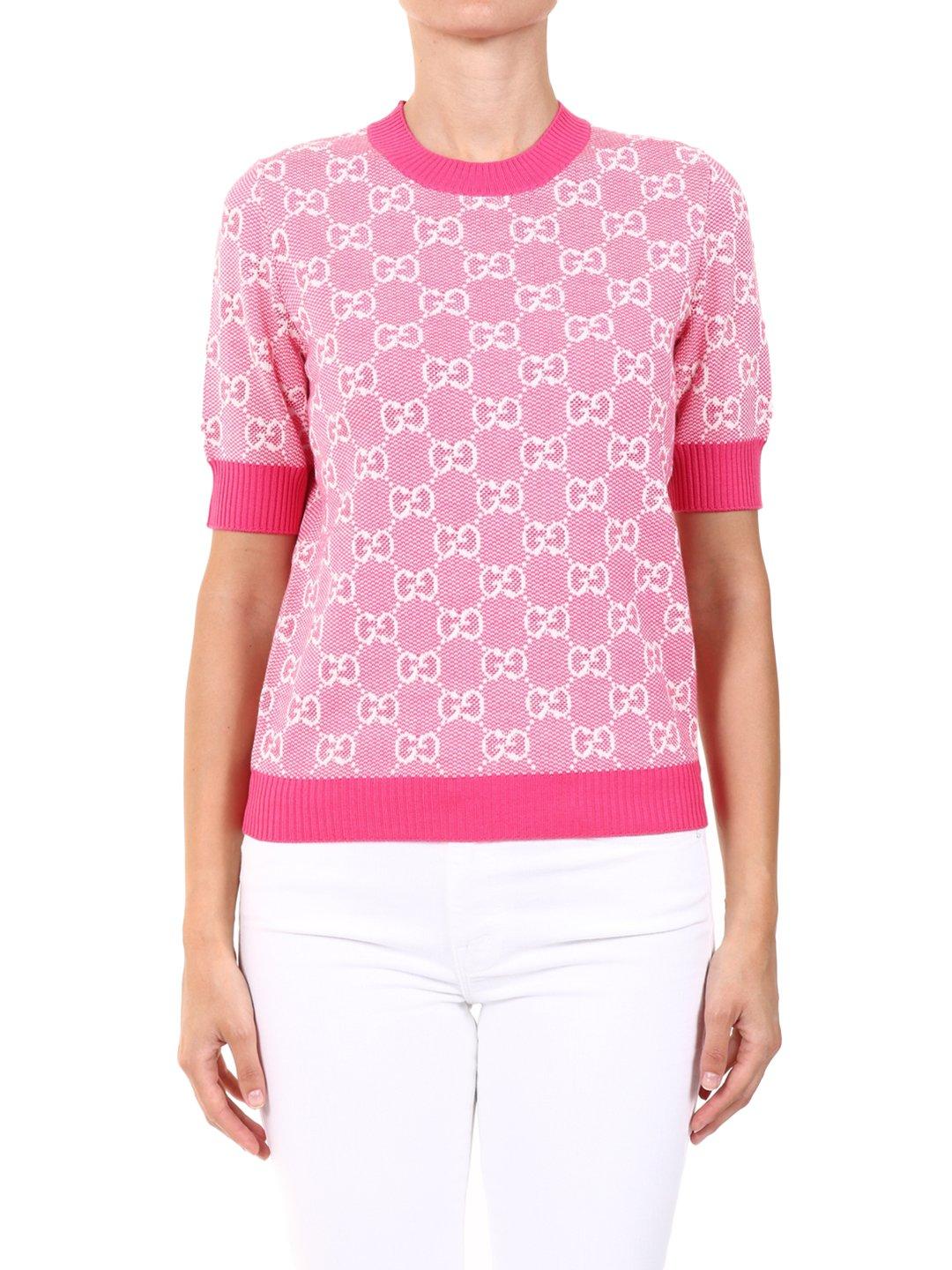 Gucci Gg Knit Jumper in Pink | Lyst