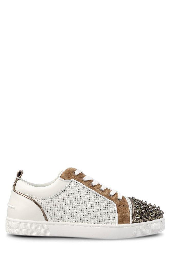 Christian Louboutin Louis Junior Spikes Leather & Suede Sneaker
