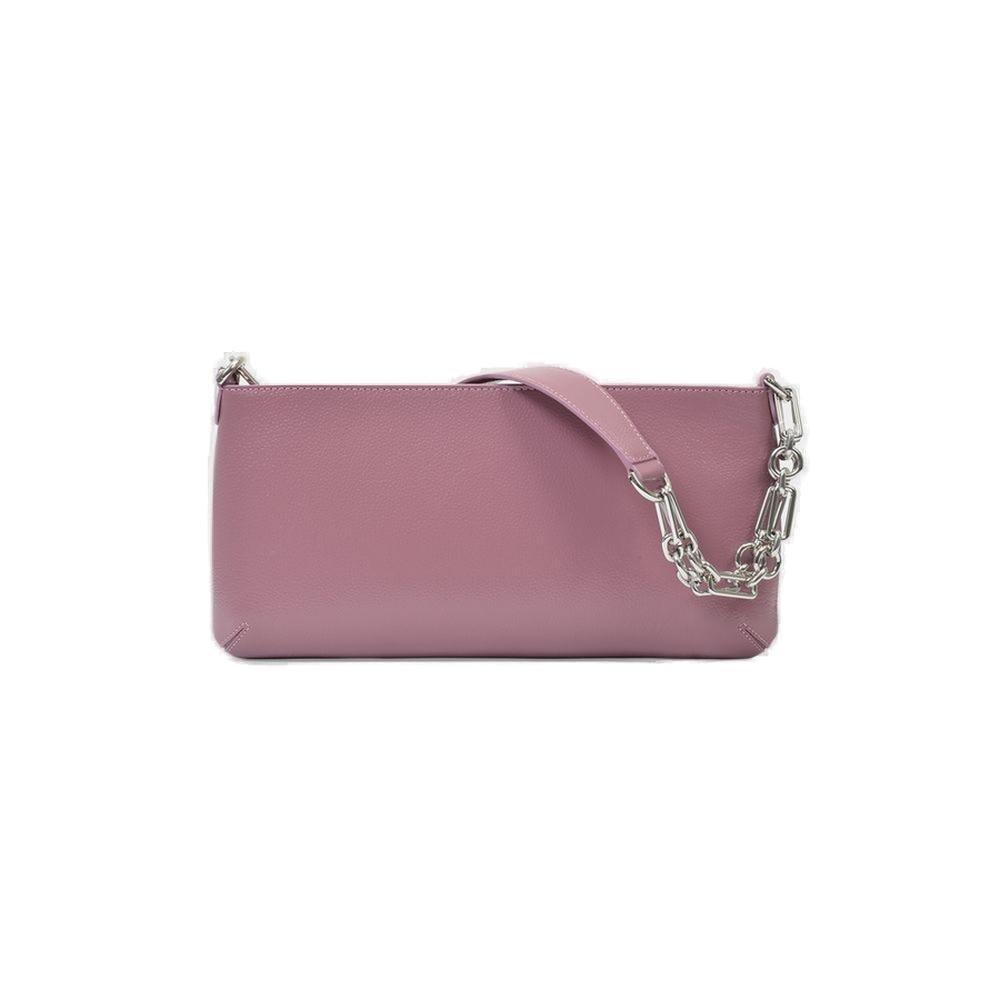 BY FAR Gib lamé leather shoulder bag - Purple
