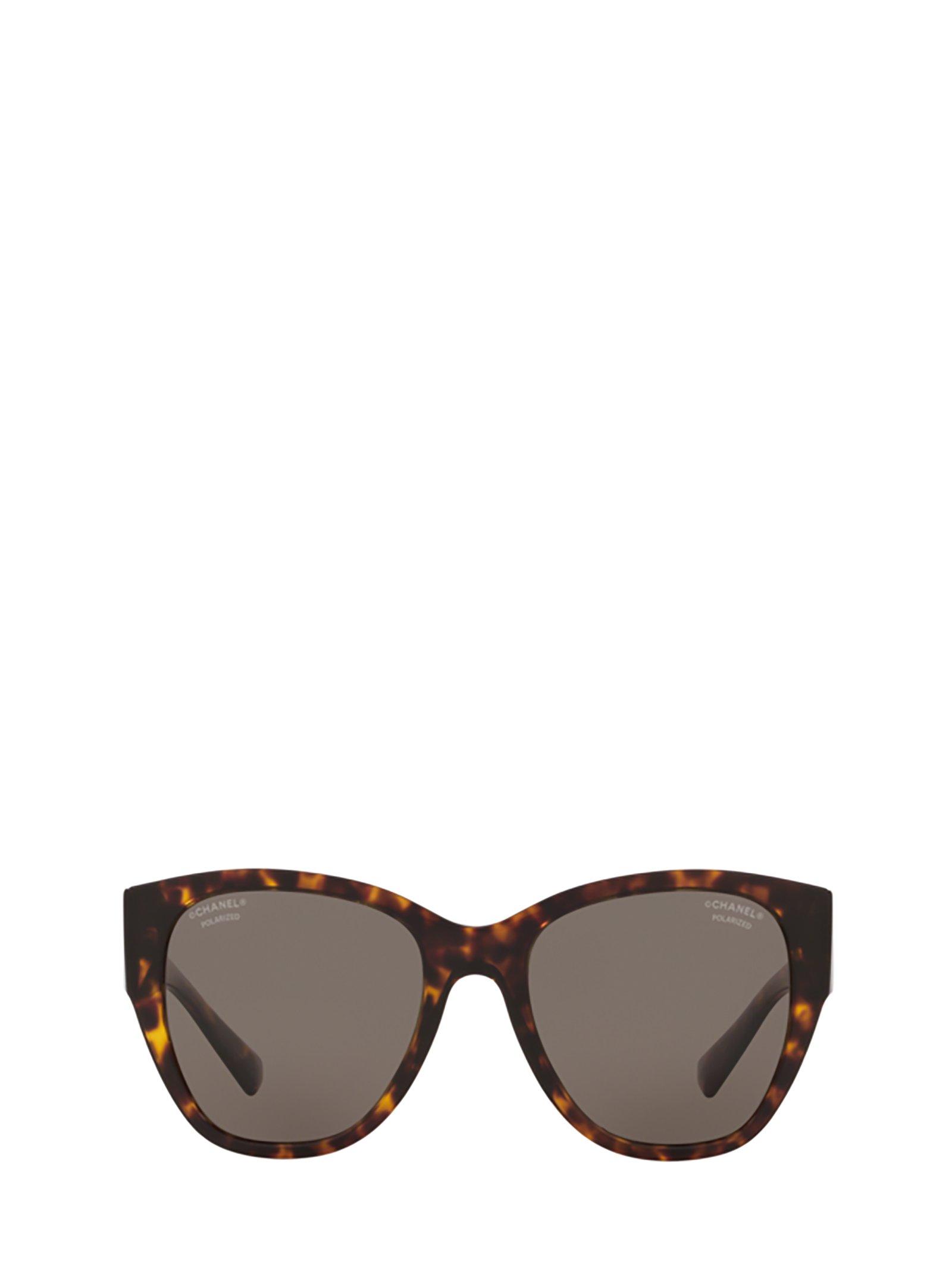 Chanel Round Frame Cat Eye Sunglasses in Brown - Lyst