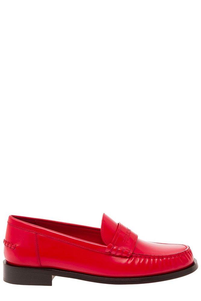 Red leather best sale slip on loafer