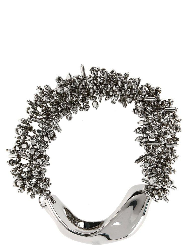 アクセサリーその他 DRIES VAN NOTEN 'Exotic Flower' necklace Silver Embroidered flower necklace - Spring-Summer Women | Dries