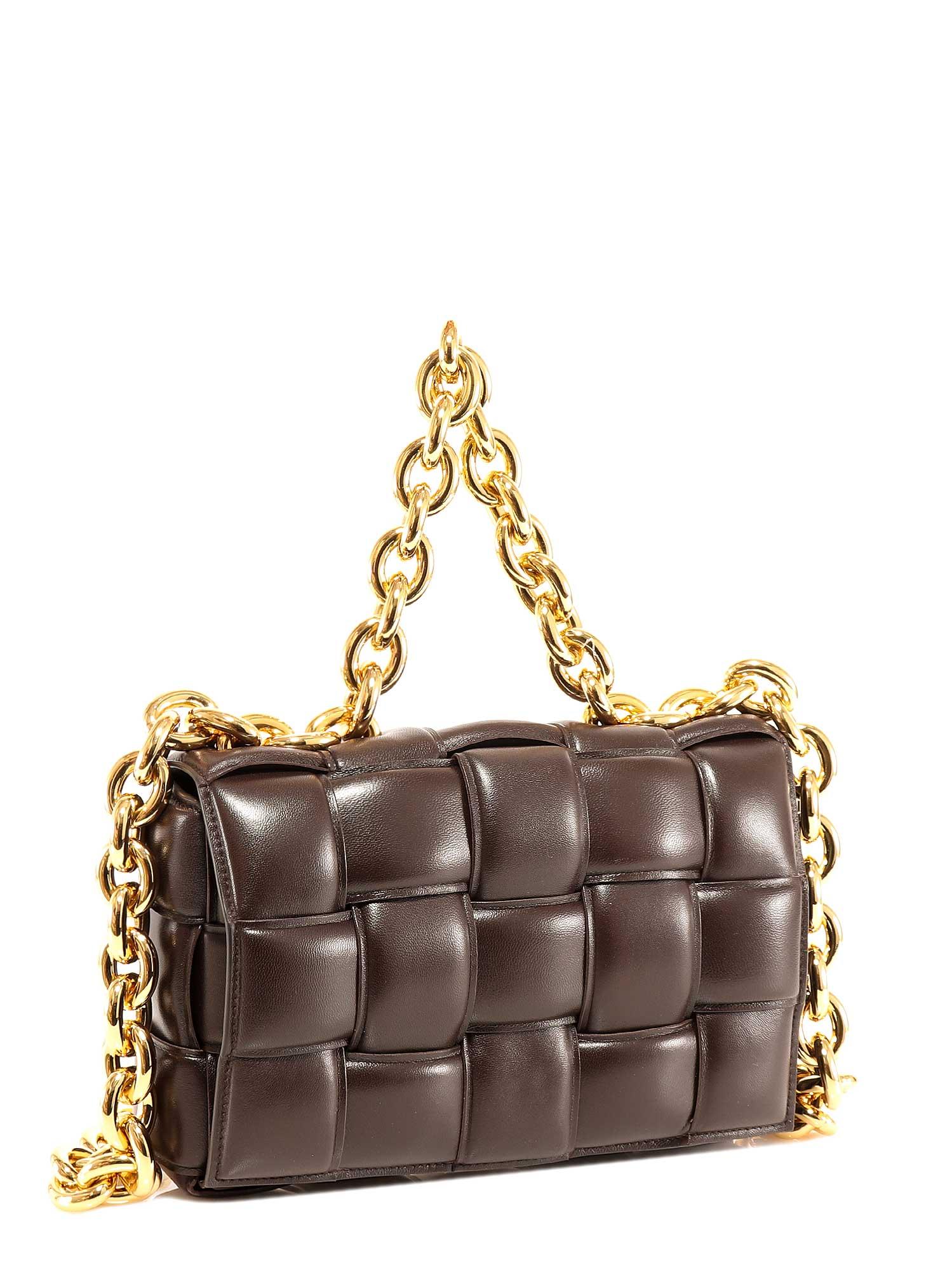 Bottega Veneta Leather The Chain Cassette Shoulder Bag in Brown - Lyst