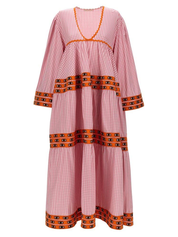 ワンピース FLORA SARDALOS 'Ydra' dress (HYDRA124 BLUESTRIPESREDEYES) Flora Sardalos Ydra Dress | Blue | FARFETCH GE